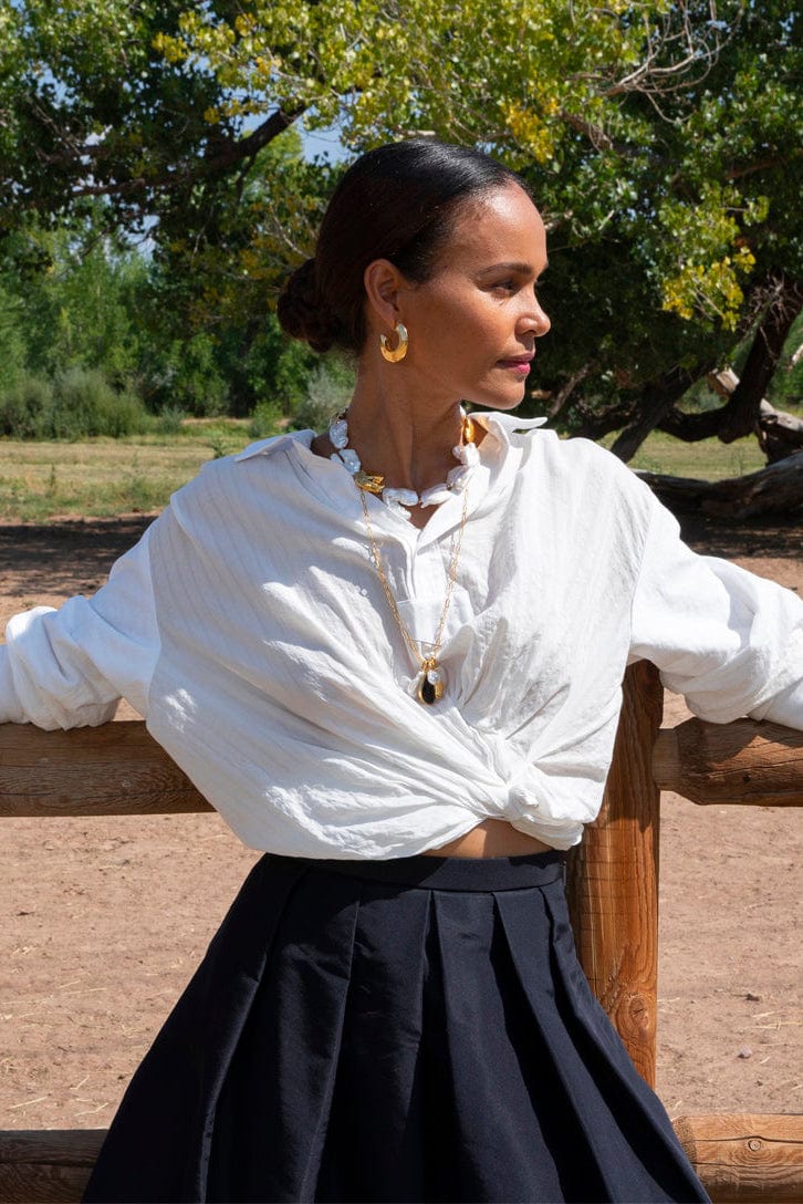 LIZZIE FORTUNATO-White Sands Collar Necklace-WHITE
