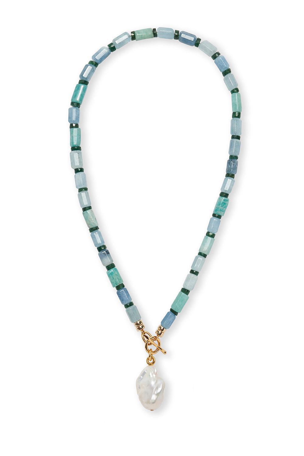 SEA ISLE NECKLACE-BLUE-19.5-JEWELRYFINE JEWELNECKLACE O-LIZZIE FORTUNATO