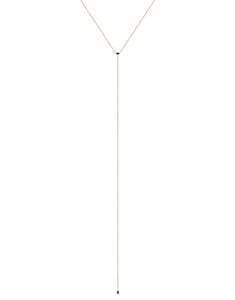 LIZZIE MANDLER-Floating Black Diamond Baguette Necklace-YELLOW GOLD