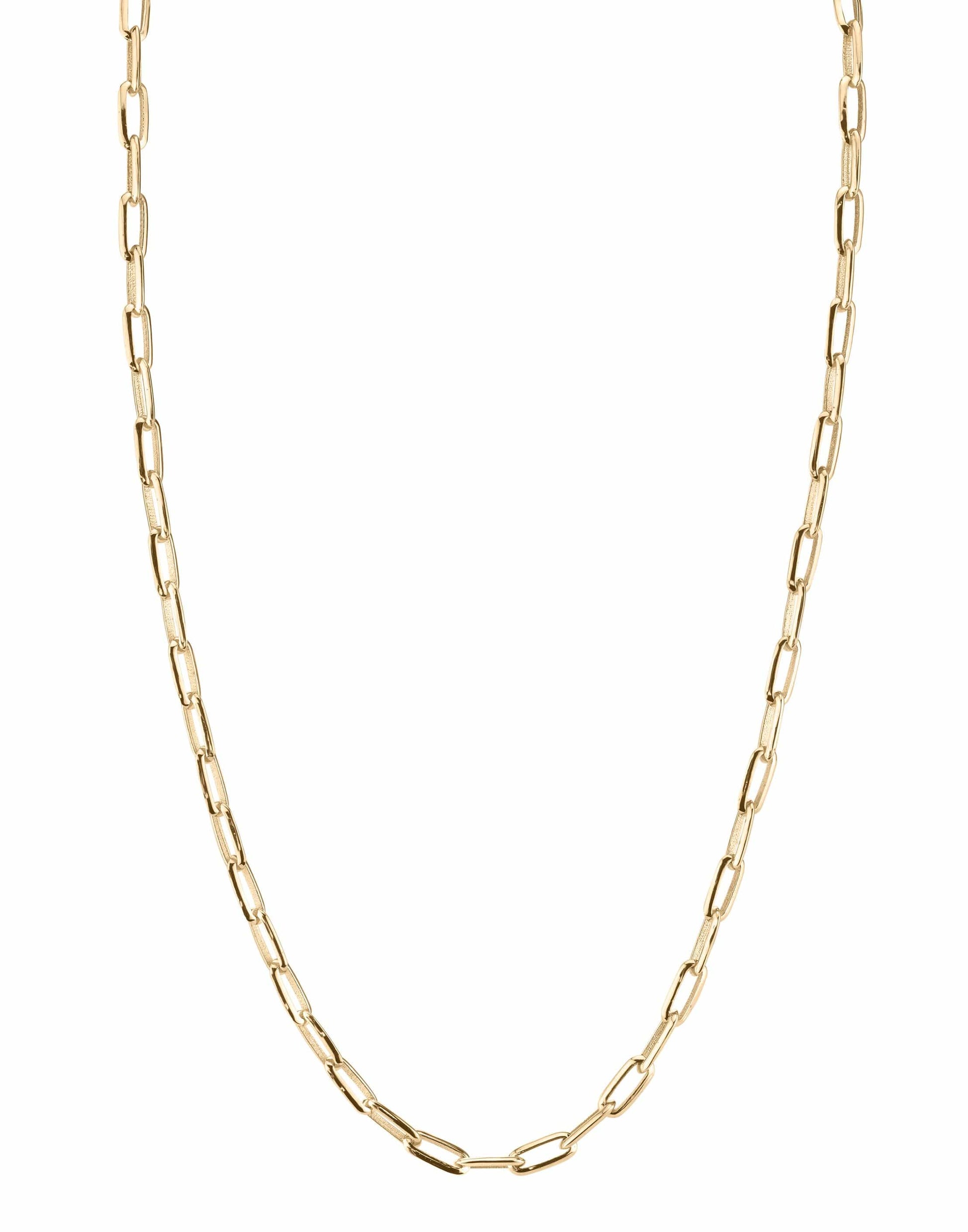 LIZZIE MANDLER-Knife Edge Oval Chain-YELLOW GOLD