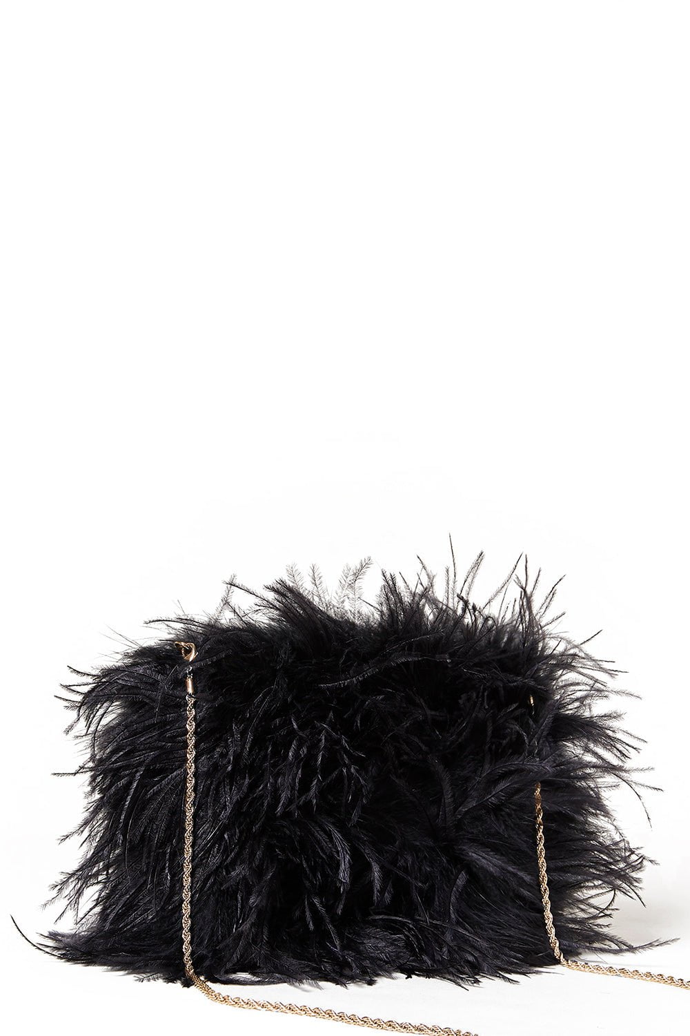 LOEFFLER RANDALL-Zahara Feather Pouch - Black-BLACK