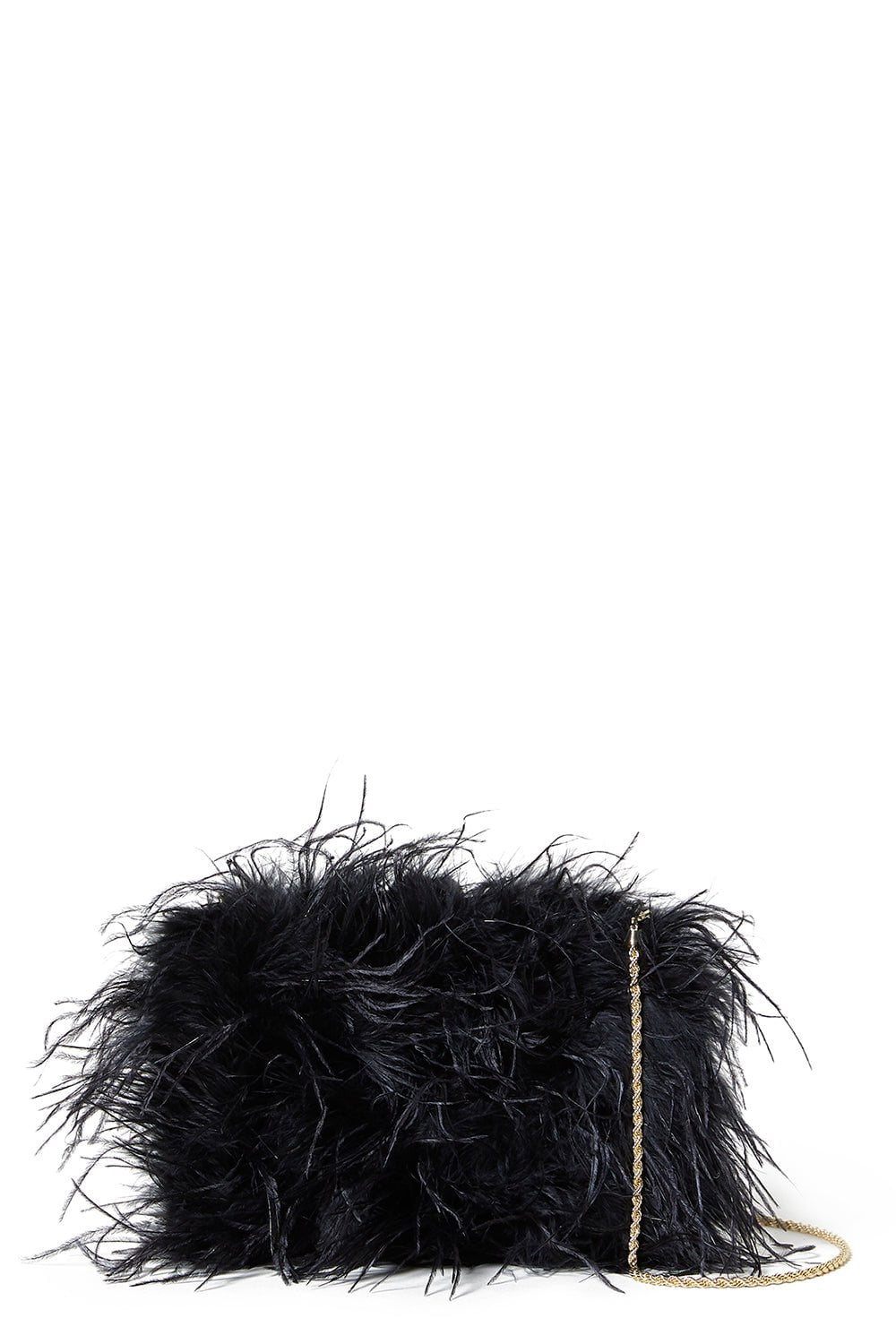 LOEFFLER RANDALL-Zahara Feather Pouch - Black-BLACK