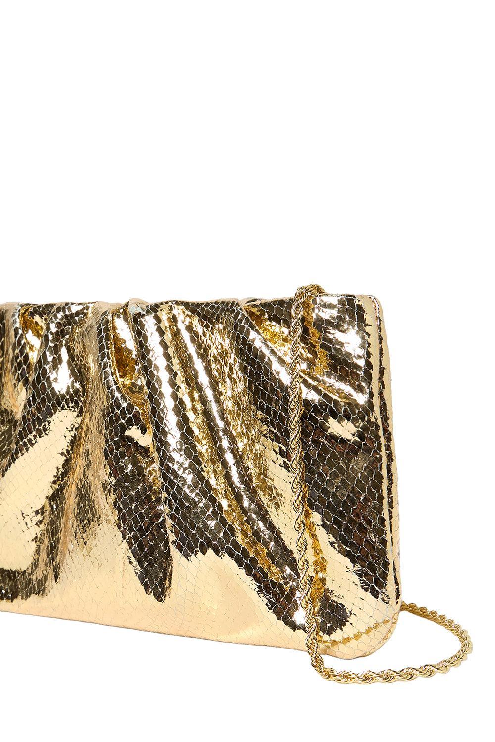 Serena Gathered Clutch-GOLD-HANDBAGCLUTCHES-LOEFFLER RANDALL