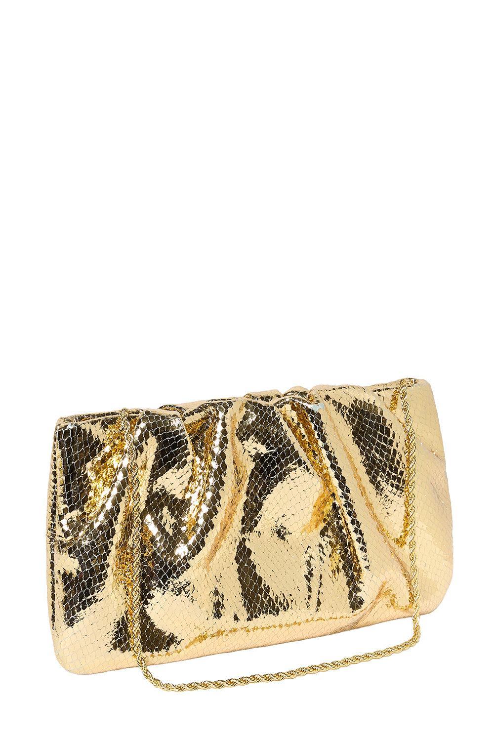 Serena Gathered Clutch-GOLD-HANDBAGCLUTCHES-LOEFFLER RANDALL