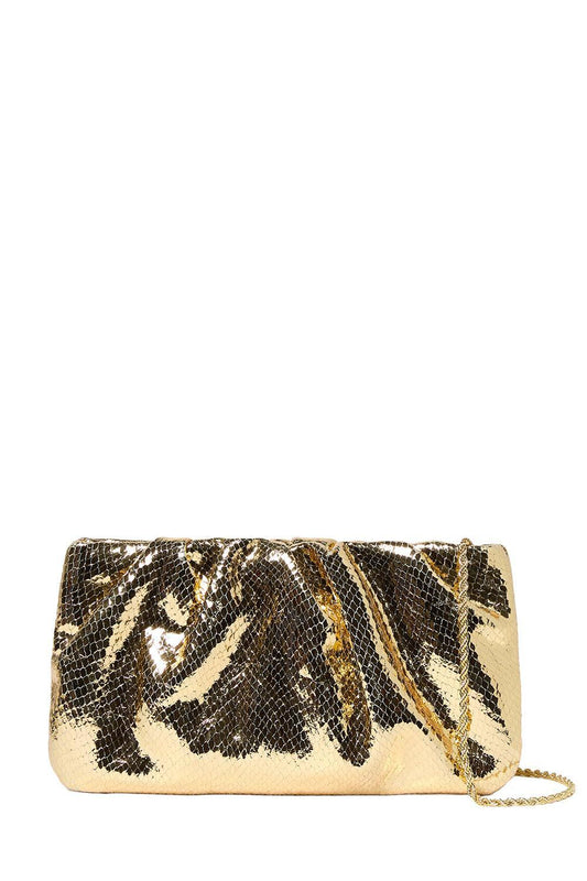 Serena Gathered Clutch-GOLD-HANDBAGCLUTCHES-LOEFFLER RANDALL