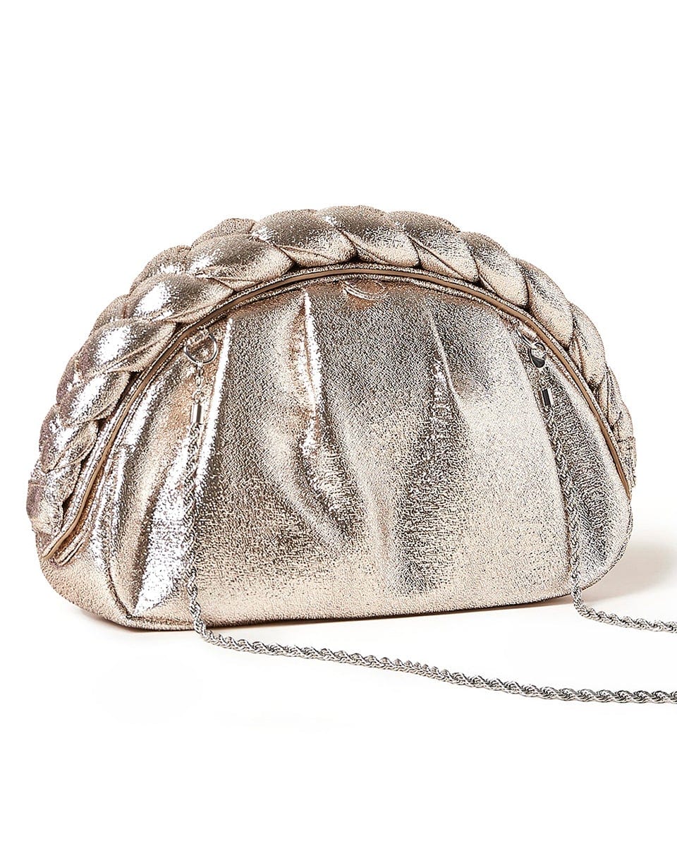 LOEFFLER RANDALL-Braided Arch Frame Pouch-PROSECCO