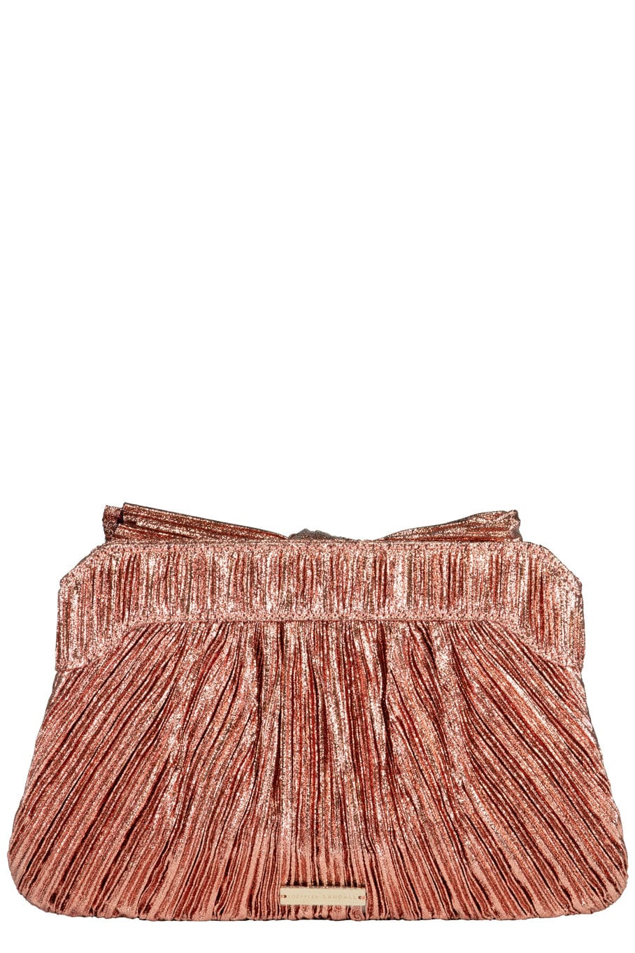 LOEFFLER RANDALL-Pleated Frame Clutch With Bow - Rose-ROSE