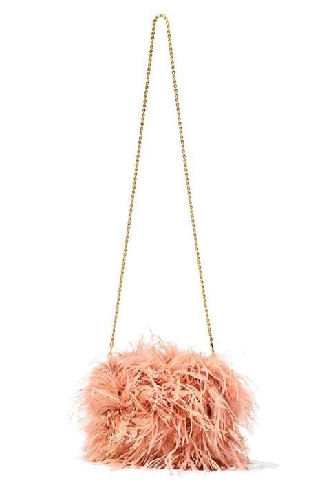 LOEFFLER RANDALL-Zahara Feather Pouch - Blush-BLUSH