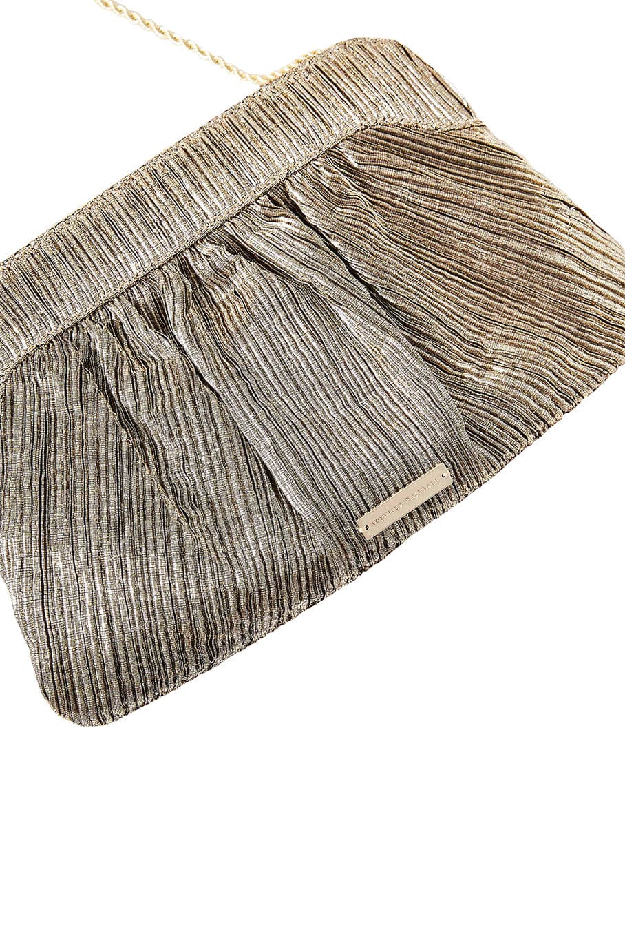 LOEFFLER RANDALL-Rayne Pleated Frame Clutch - Dark Gold-DRKGOLD