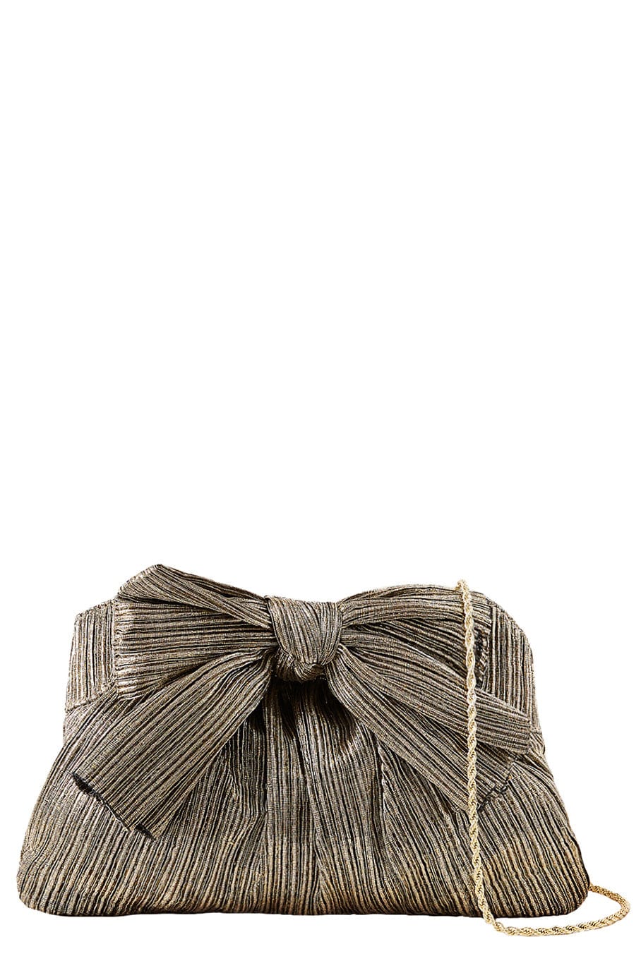 LOEFFLER RANDALL-Rayne Pleated Frame Clutch - Dark Gold-DRKGOLD