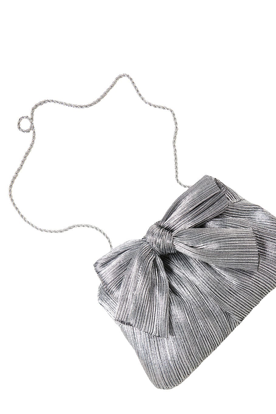 LOEFFLER RANDALL-Rayne Pleated Frame Clutch - Dark Silver-DRKSLVR