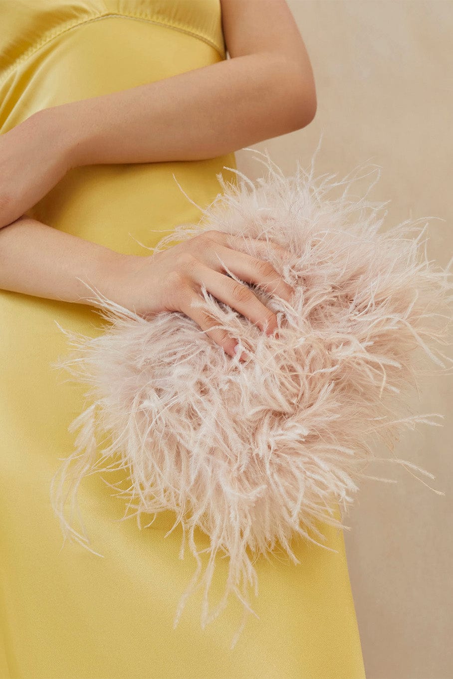 LOEFFLER RANDALL-Zahara Feather Pouch - Oyster-OYSTER