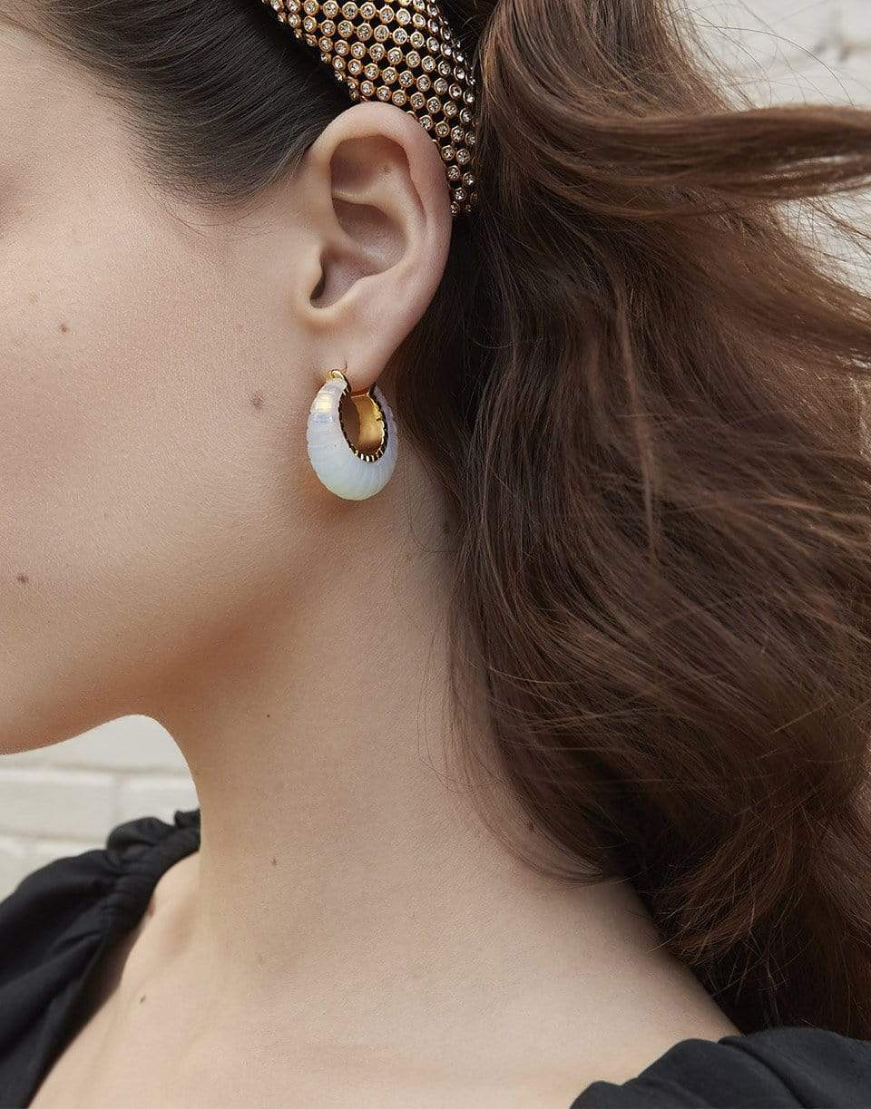 LOEFFLER RANDALL-Scalloped Stone Hoop-IVMOG