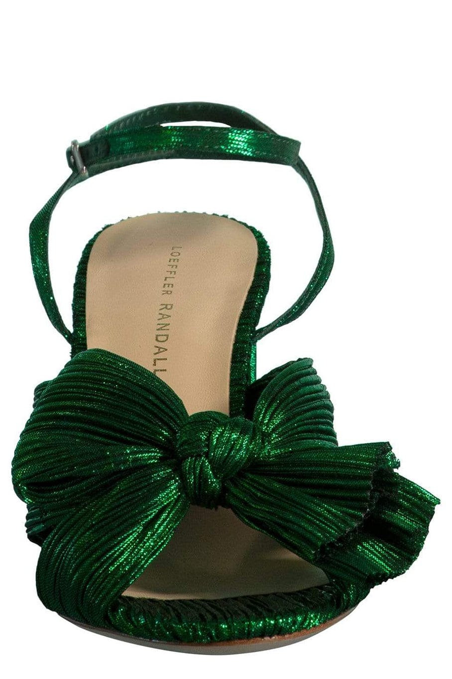 LOEFFLER RANDALL-Camellia Mule With Ankle Strap - Emerald-