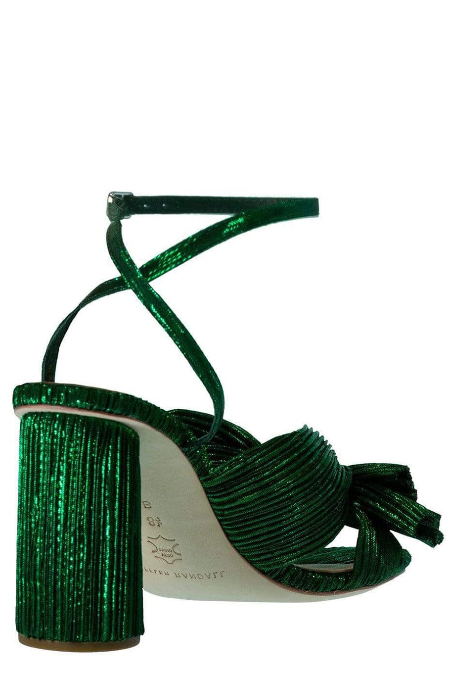 LOEFFLER RANDALL-Camellia Mule With Ankle Strap - Emerald-