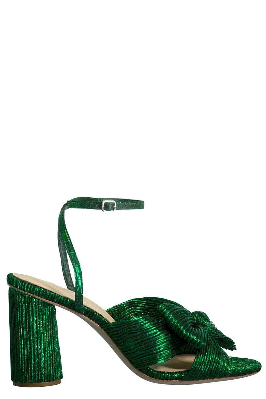 LOEFFLER RANDALL-Camellia Mule With Ankle Strap - Emerald-