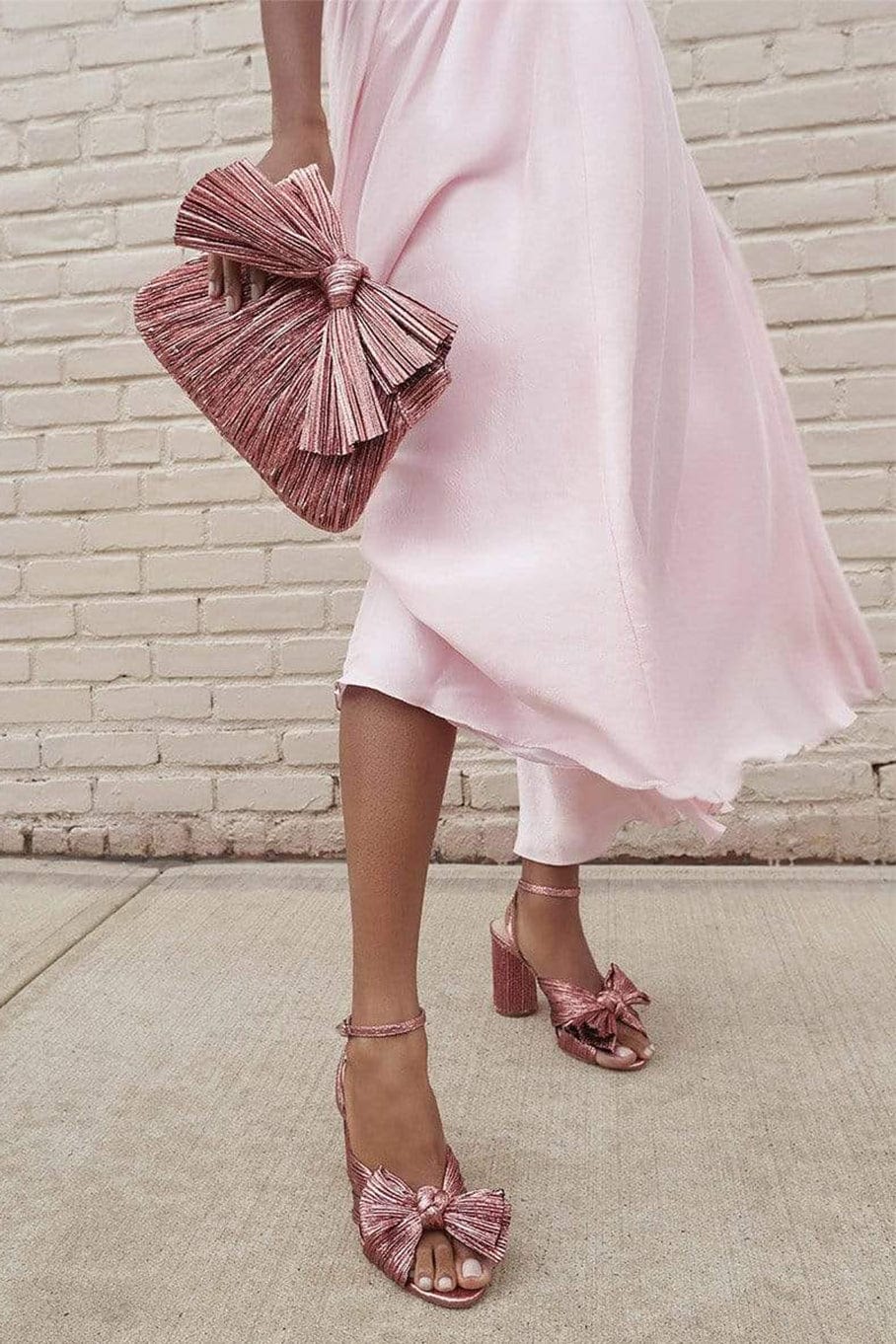LOEFFLER RANDALL-Camellia Mule With Ankle Strap - Rose-