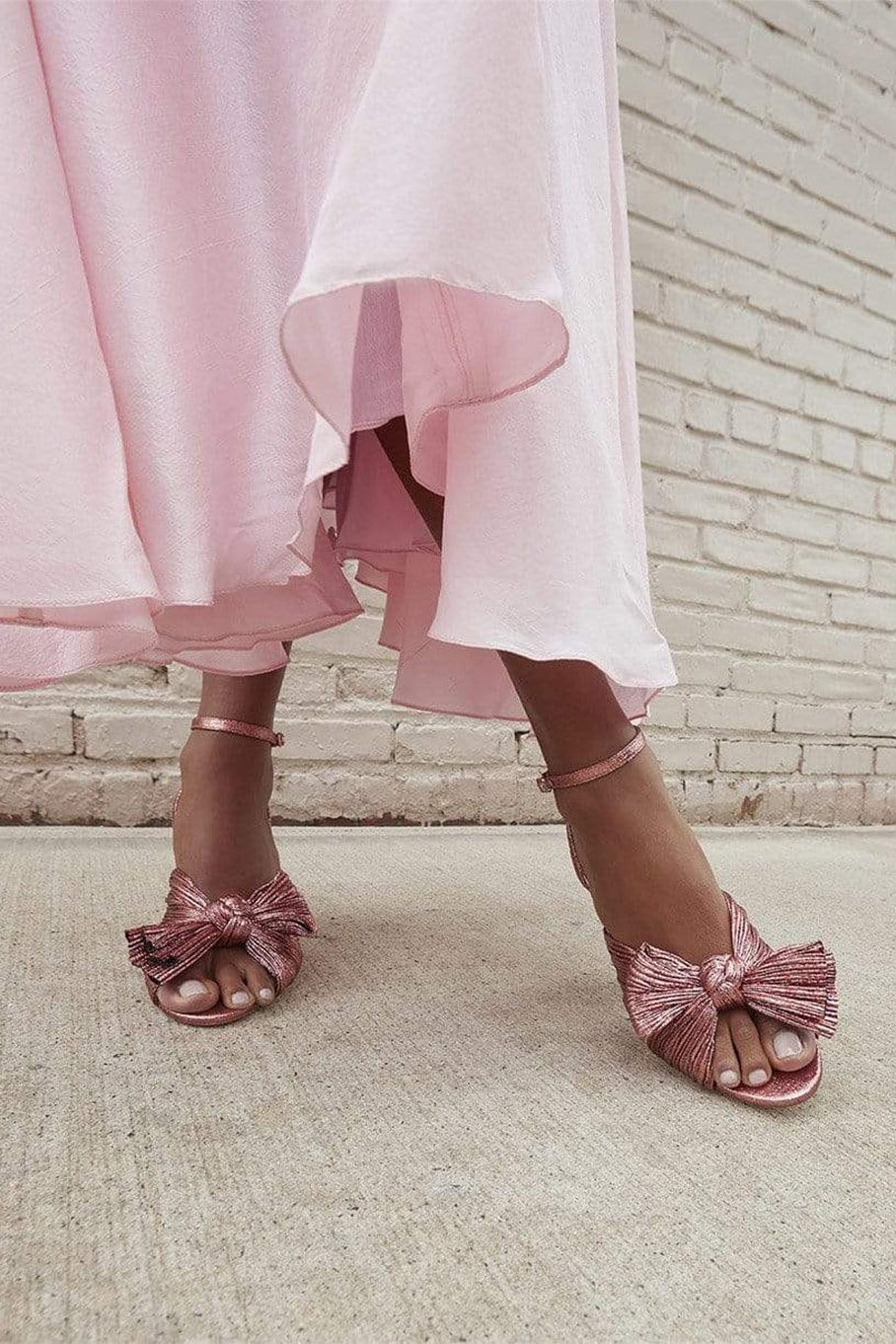 LOEFFLER RANDALL-Camellia Mule With Ankle Strap - Rose-