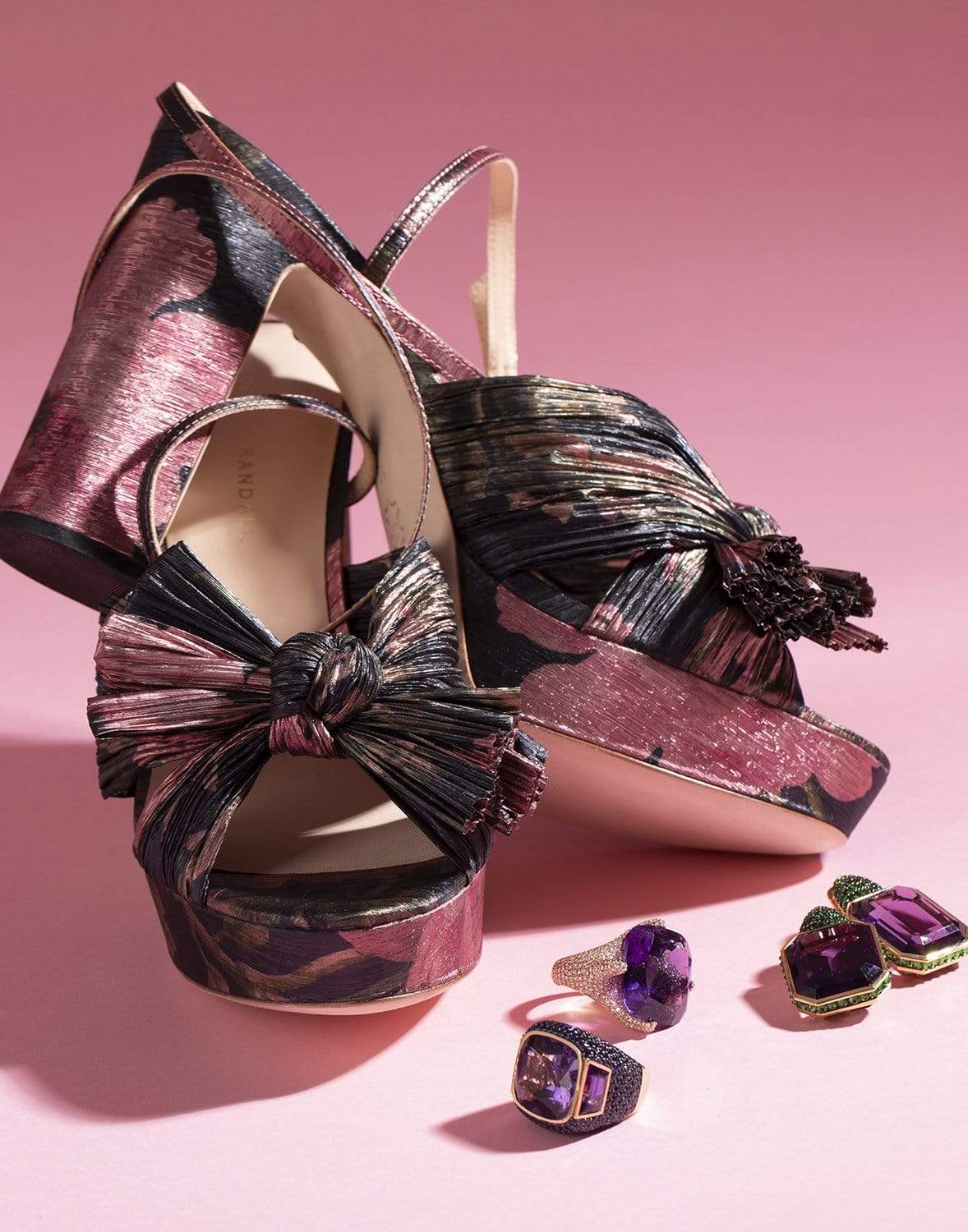 LOEFFLER RANDALL-Pleated Platform Sandal-