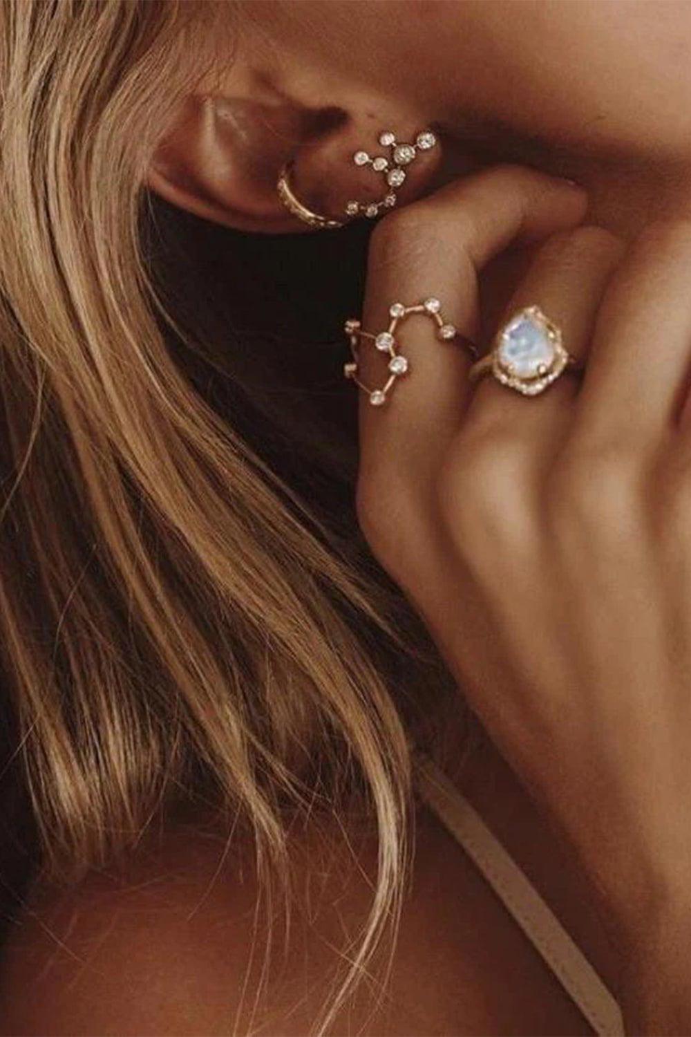 LOGAN HOLLOWELL-Virgo Diamond Constellation Studs-