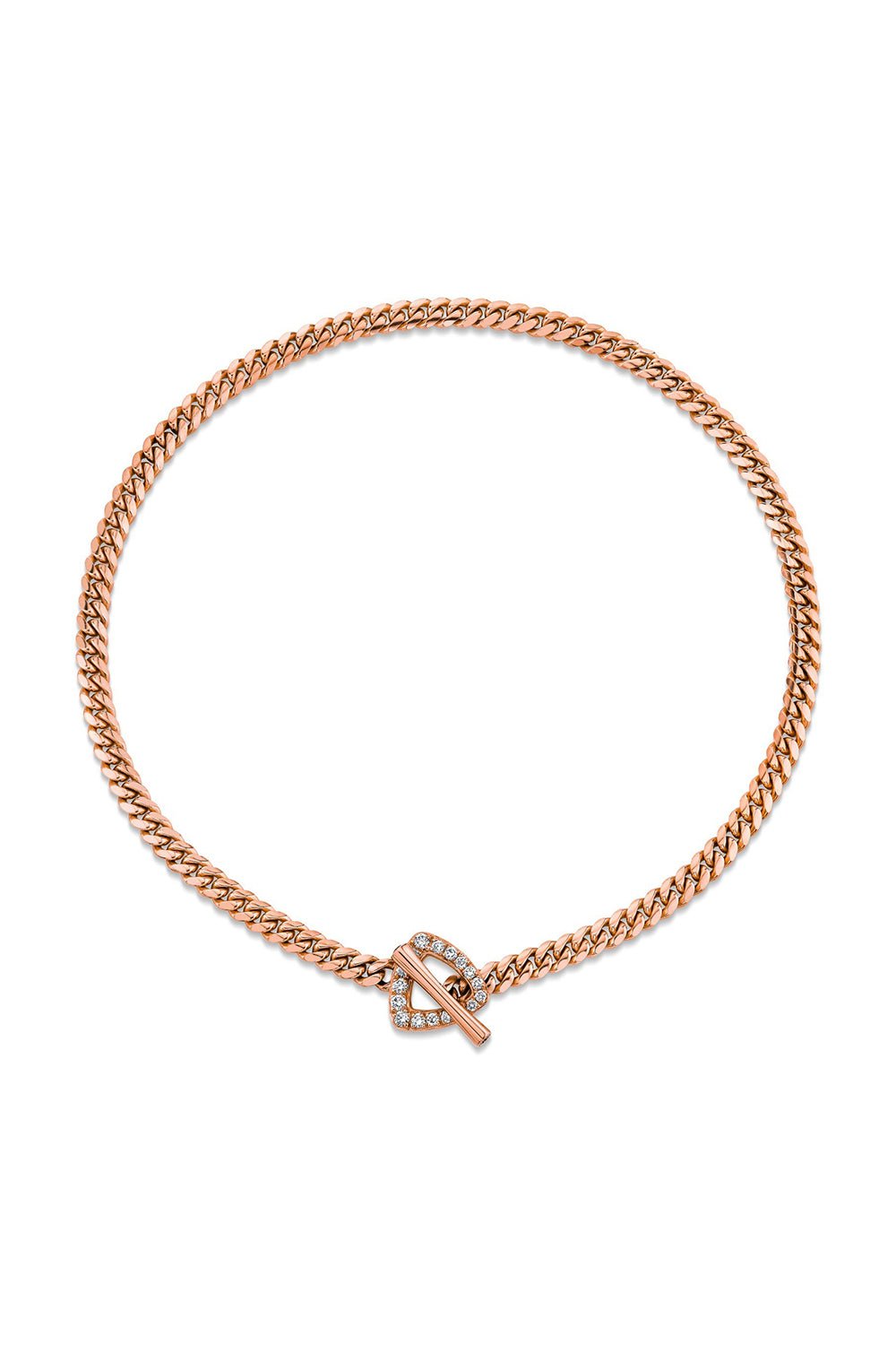 LOGAN HOLLOWELL-Diamond Trillion Toggle Choker-ROSE GOLD