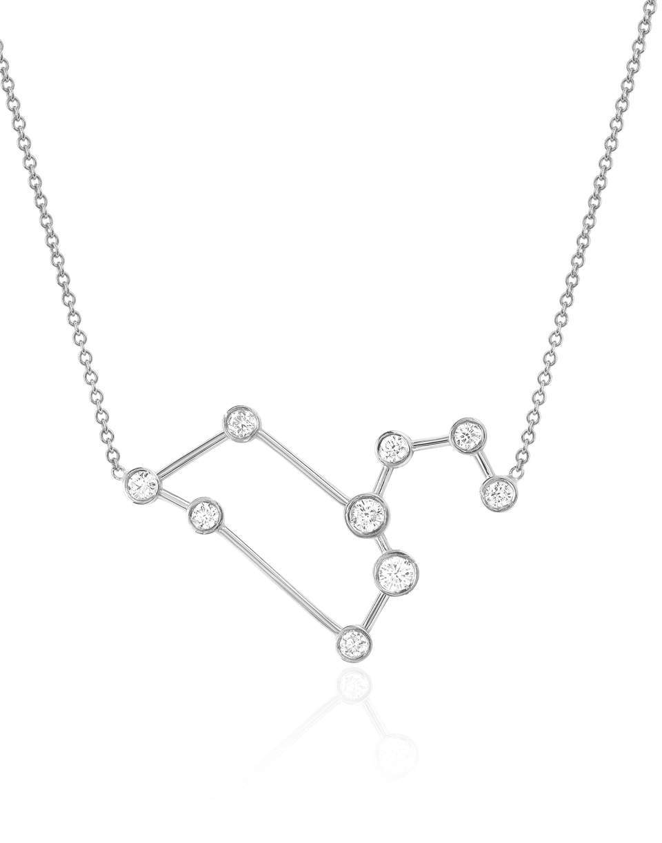 LOGAN HOLLOWELL-Leo Diamond Constellation Necklace-WHITE GOLD