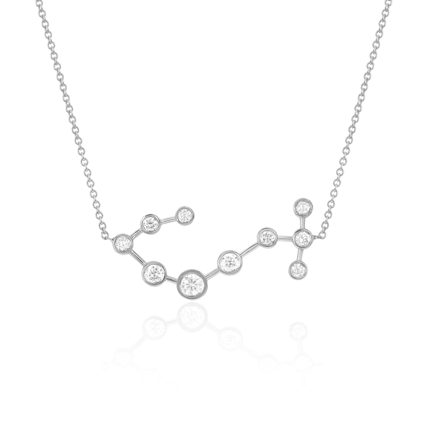 LOGAN HOLLOWELL-White Gold Scorpio Diamond Constellation Necklace-WHITE GOLD