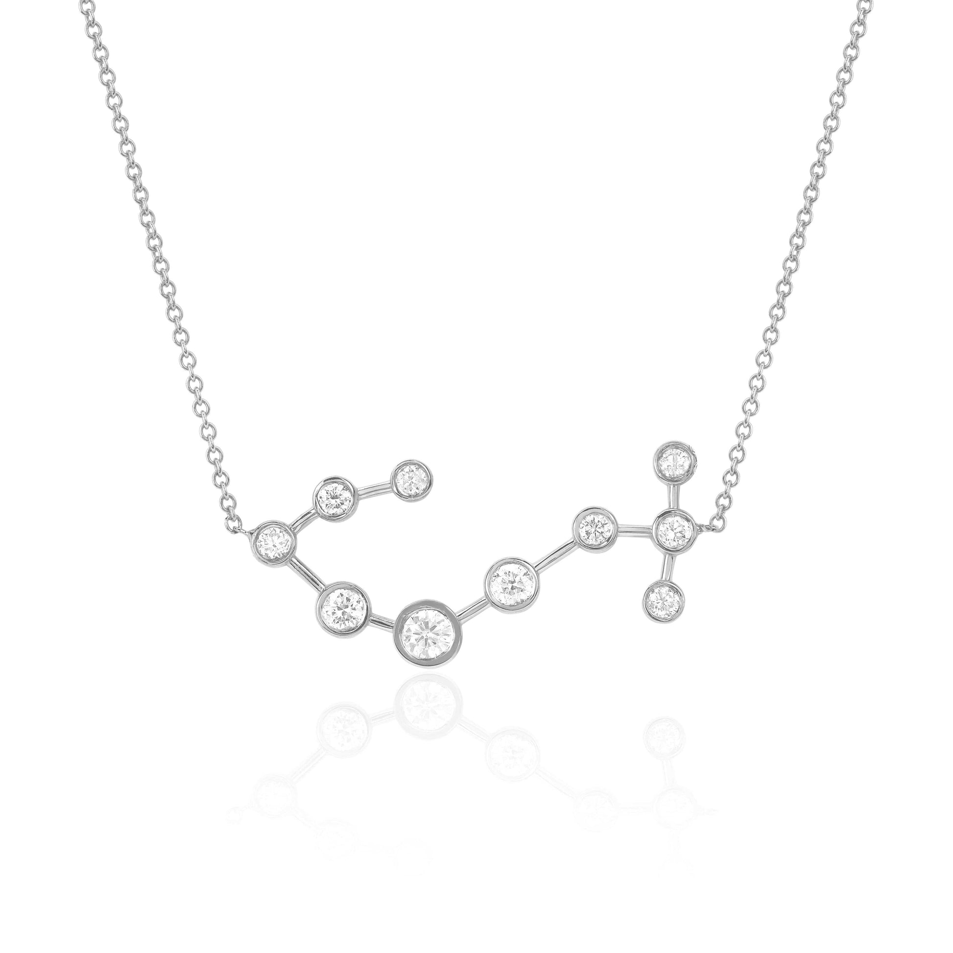 LOGAN HOLLOWELL-White Gold Scorpio Diamond Constellation Necklace-WHITE GOLD