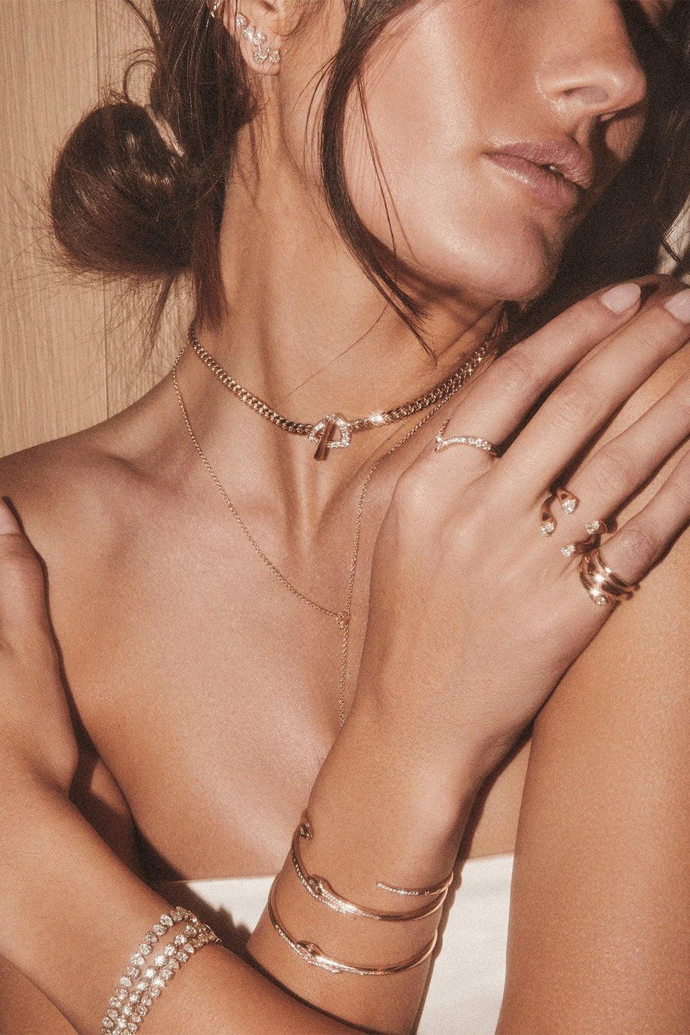 LOGAN HOLLOWELL-Diamond Trillion Toggle Choker-