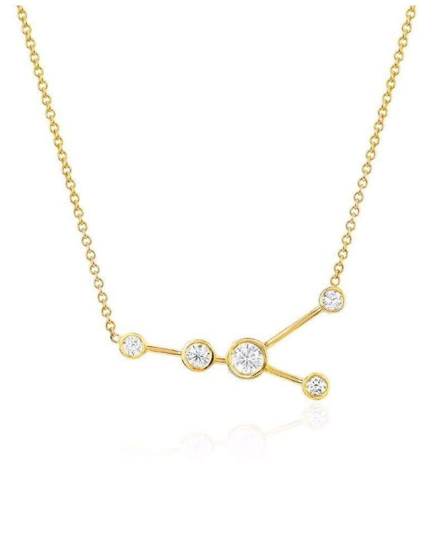 LOGAN HOLLOWELL-Cancer Diamond Constellation Necklace-YELLOW GOLD