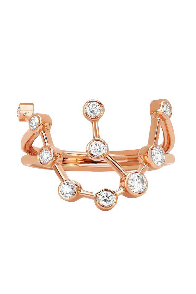 Aquarius Diamond Constellation Ring-YELLOW GOLD-7.5-JEWELRYFINE JEWELRING-LOGAN HOLLOWELL