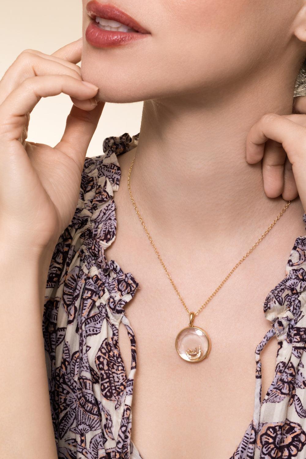 Sapphire Large Round Rolo Locket Necklace-YELLOW GOLD-16/18-JEWELRYFINE JEWELNECKLACE O-LOQUET