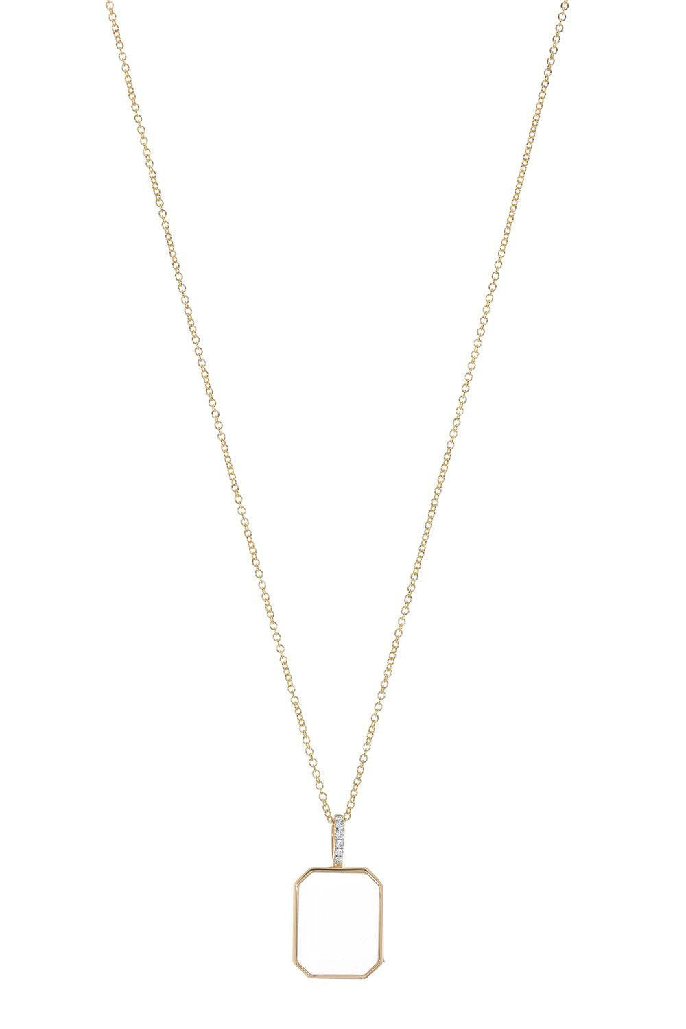 Baguette Diamond Locket Pendant Necklace-YELLOW GOLD-18-JEWELRYFINE JEWELNECKLACE O-LOQUET