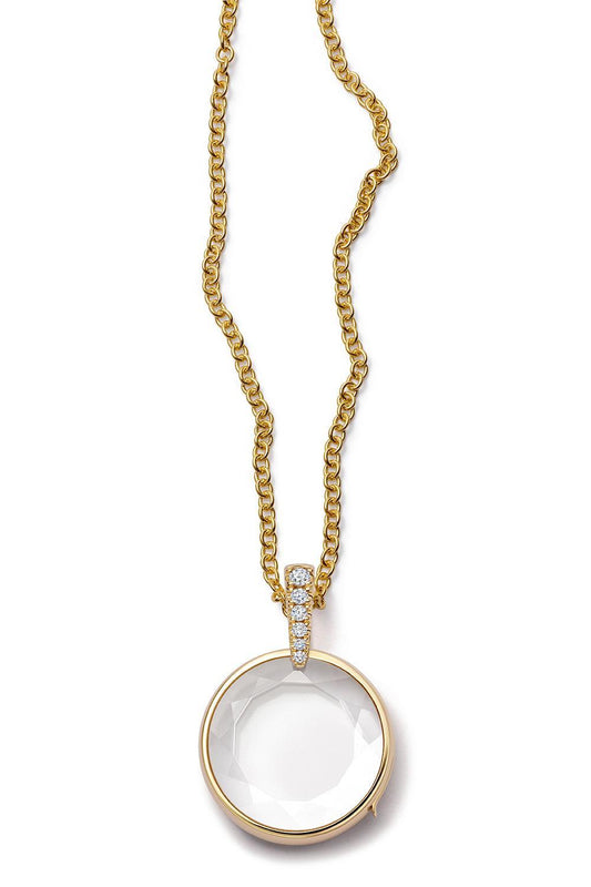 Diamond Lyra Locket Rolo Chain Necklace-YELLOW GOLD-18-JEWELRYFINE JEWELNECKLACE O-LOQUET