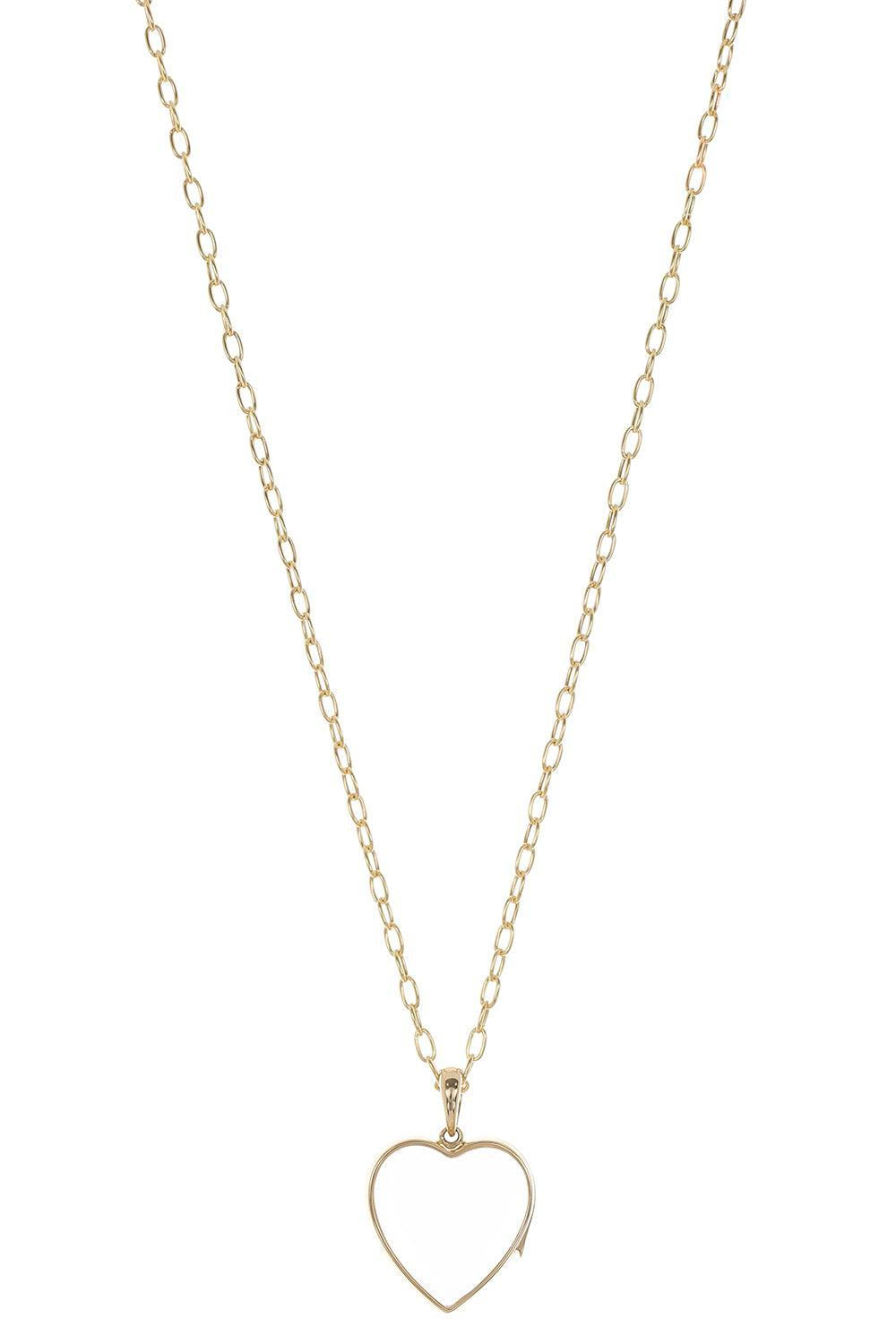 Large Heart Locket Pendant Necklace-YELLOW GOLD-18-JEWELRYFINE JEWELNECKLACE O-LOQUET