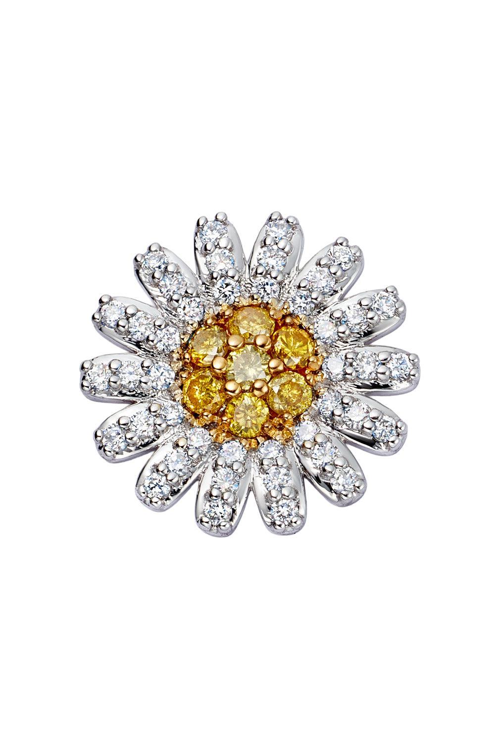 Diamond Daisy Charm-WHITE GOLD-JEWELRYFINE JEWELPENDANT-LOQUET