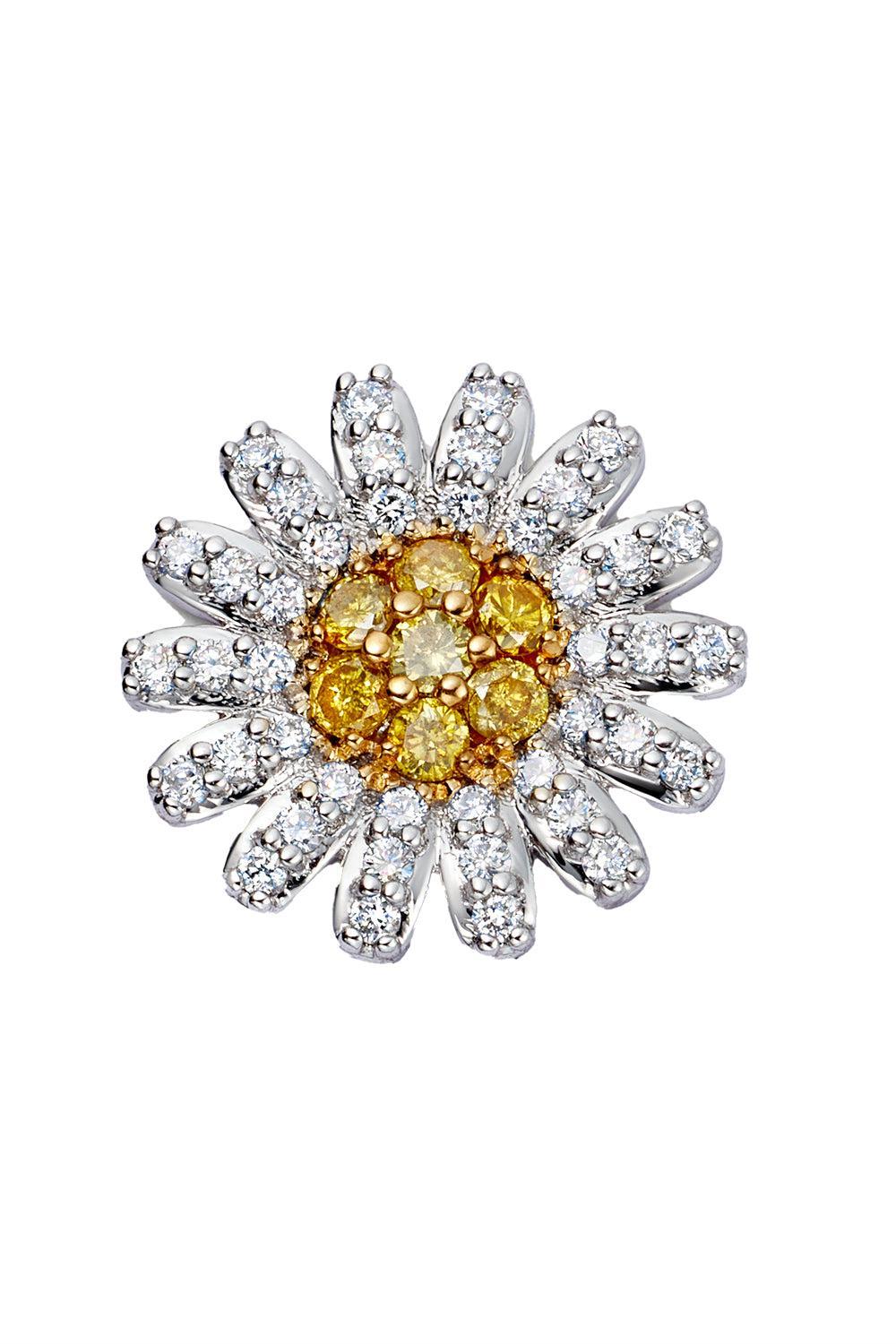 Large Diamond Daisy Charm-WHITE GOLD-JEWELRYFINE JEWELPENDANT-LOQUET