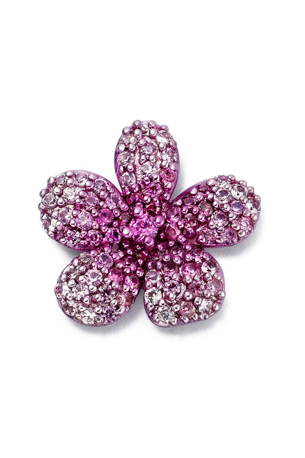 Pink Sapphire Blooming Blossom Charm-WHITE GOLD-JEWELRYFINE JEWELPENDANT-LOQUET
