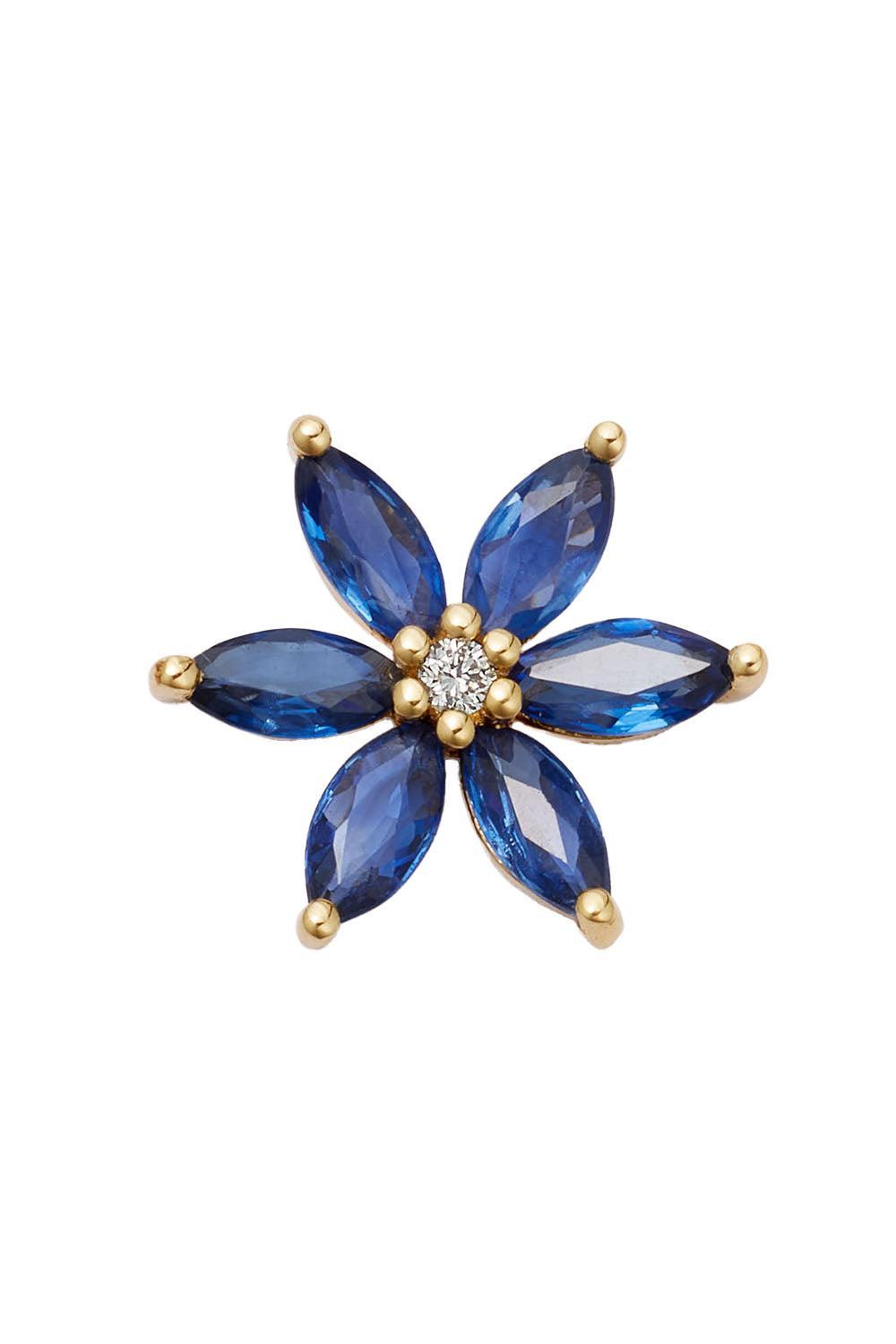 Blue Sapphire Bloom Charm-YELLOW GOLD-JEWELRYFINE JEWELPENDANT-LOQUET