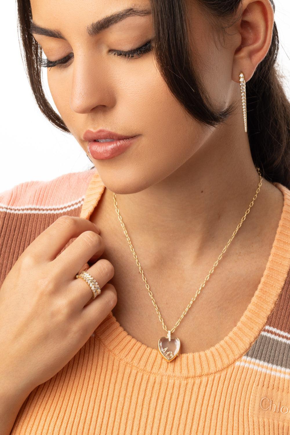 Diamond Letter Charm-YELLOW GOLD-C-JEWELRYFINE JEWELPENDANT-LOQUET