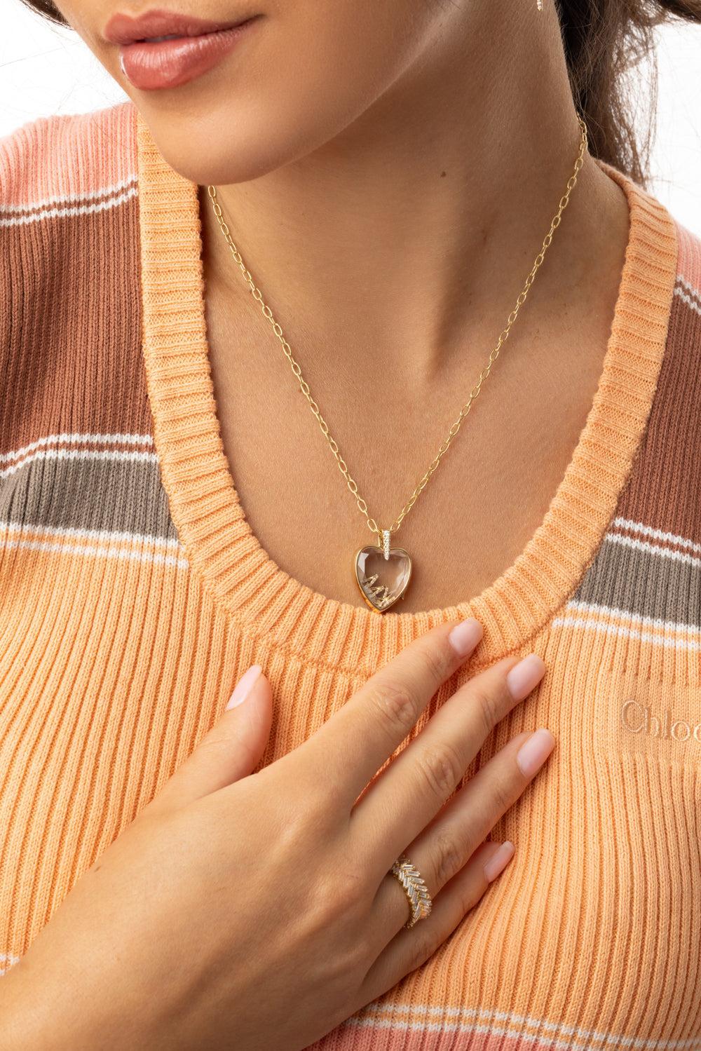 Diamond Letter Charm-YELLOW GOLD-C-JEWELRYFINE JEWELPENDANT-LOQUET