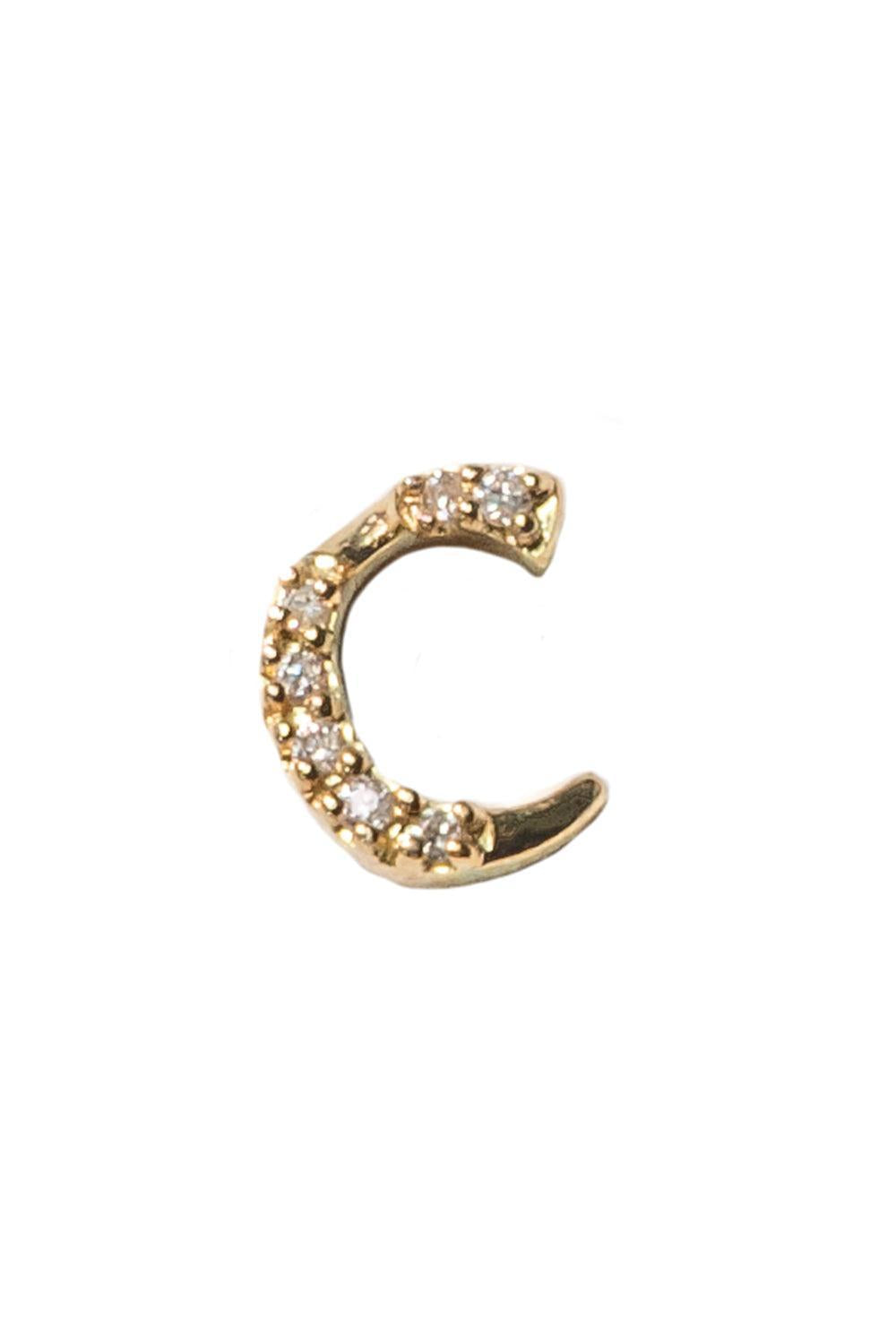 Diamond Letter Charm-YELLOW GOLD-C-JEWELRYFINE JEWELPENDANT-LOQUET