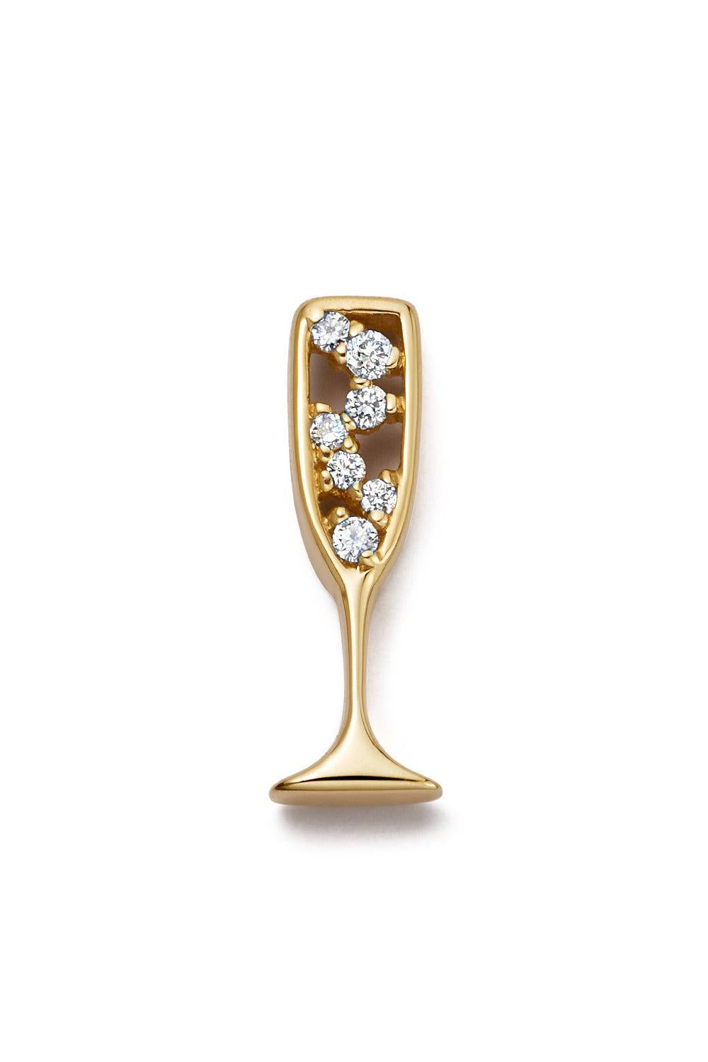 Diamond Champagne Charm-YELLOW GOLD-JEWELRYFINE JEWELPENDANT-LOQUET