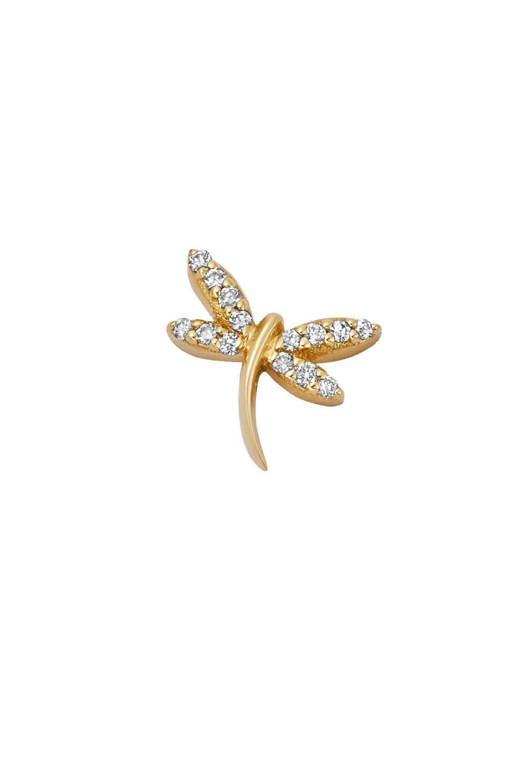 Diamond Dragonfly Charm-YELLOW GOLD-JEWELRYFINE JEWELPENDANT-LOQUET