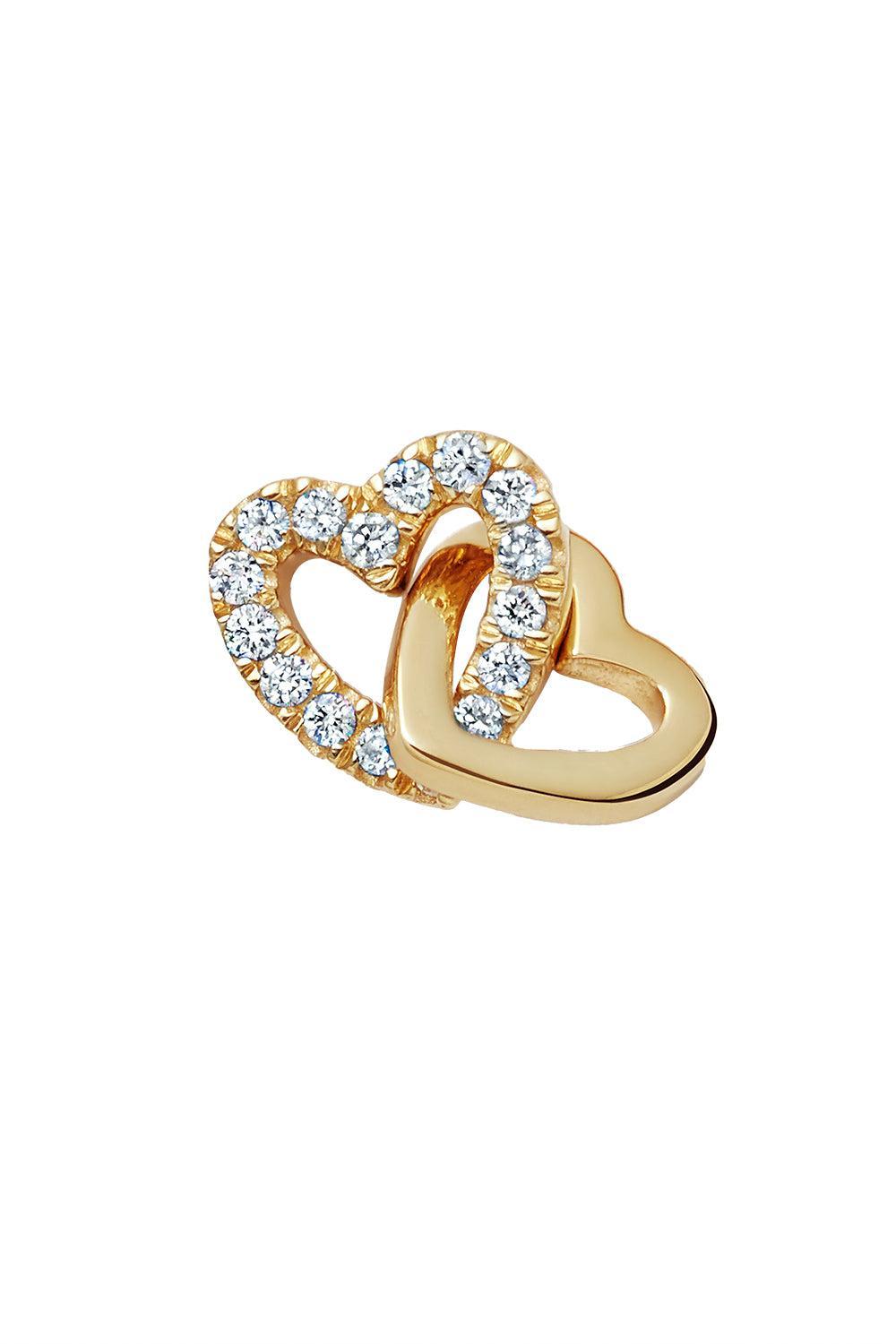 Diamond Linked Hearts Charm-YELLOW GOLD-JEWELRYFINE JEWELPENDANT-LOQUET