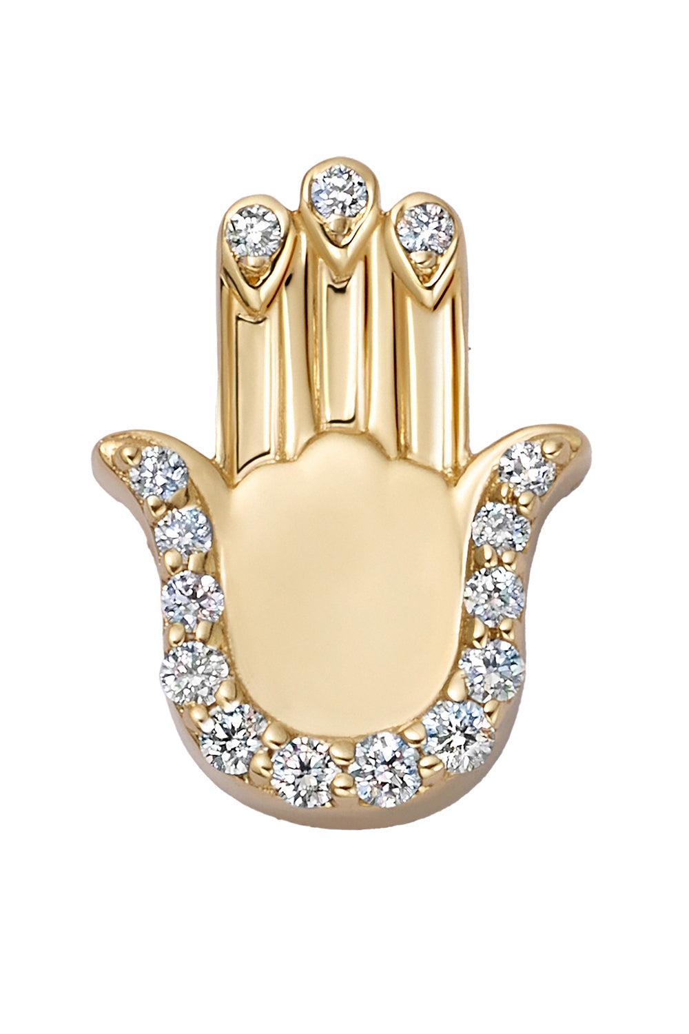 Diamond Sacred Hamsa Charm-YELLOW GOLD-JEWELRYFINE JEWELPENDANT-LOQUET