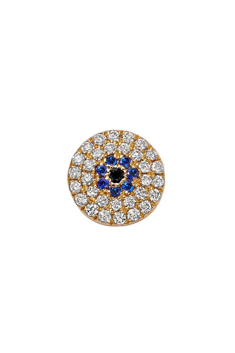 Diamond Sapphire Evil Eye Charm-YELLOW GOLD-JEWELRYFINE JEWELPENDANT-LOQUET