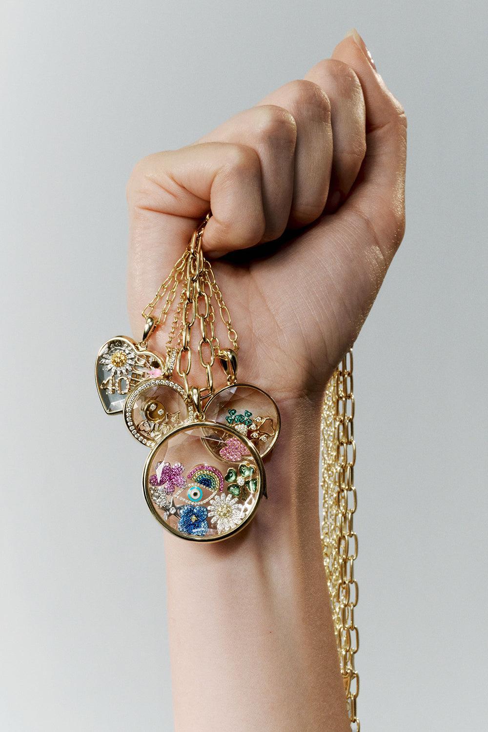 Four Leaf Clover Charm-YELLOW GOLD-JEWELRYFINE JEWELPENDANT-LOQUET