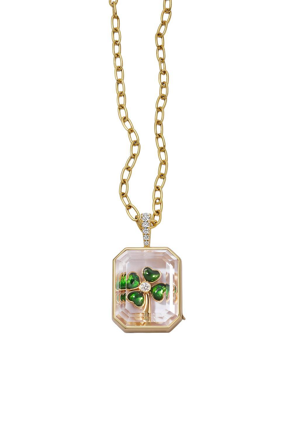 Four Leaf Clover Charm-YELLOW GOLD-JEWELRYFINE JEWELPENDANT-LOQUET