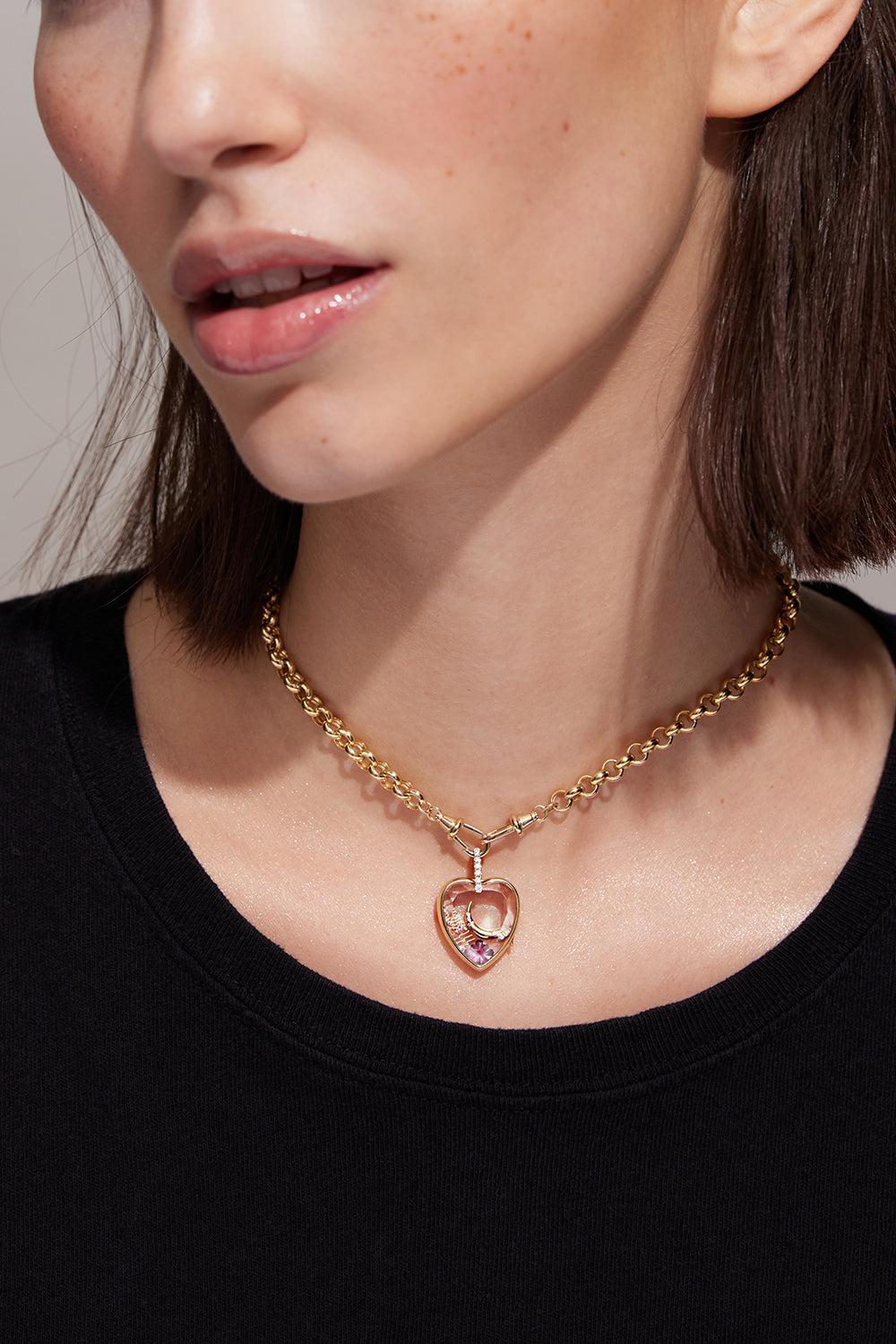 Large Crescent Moon Charm-YELLOW GOLD-JEWELRYFINE JEWELPENDANT-LOQUET
